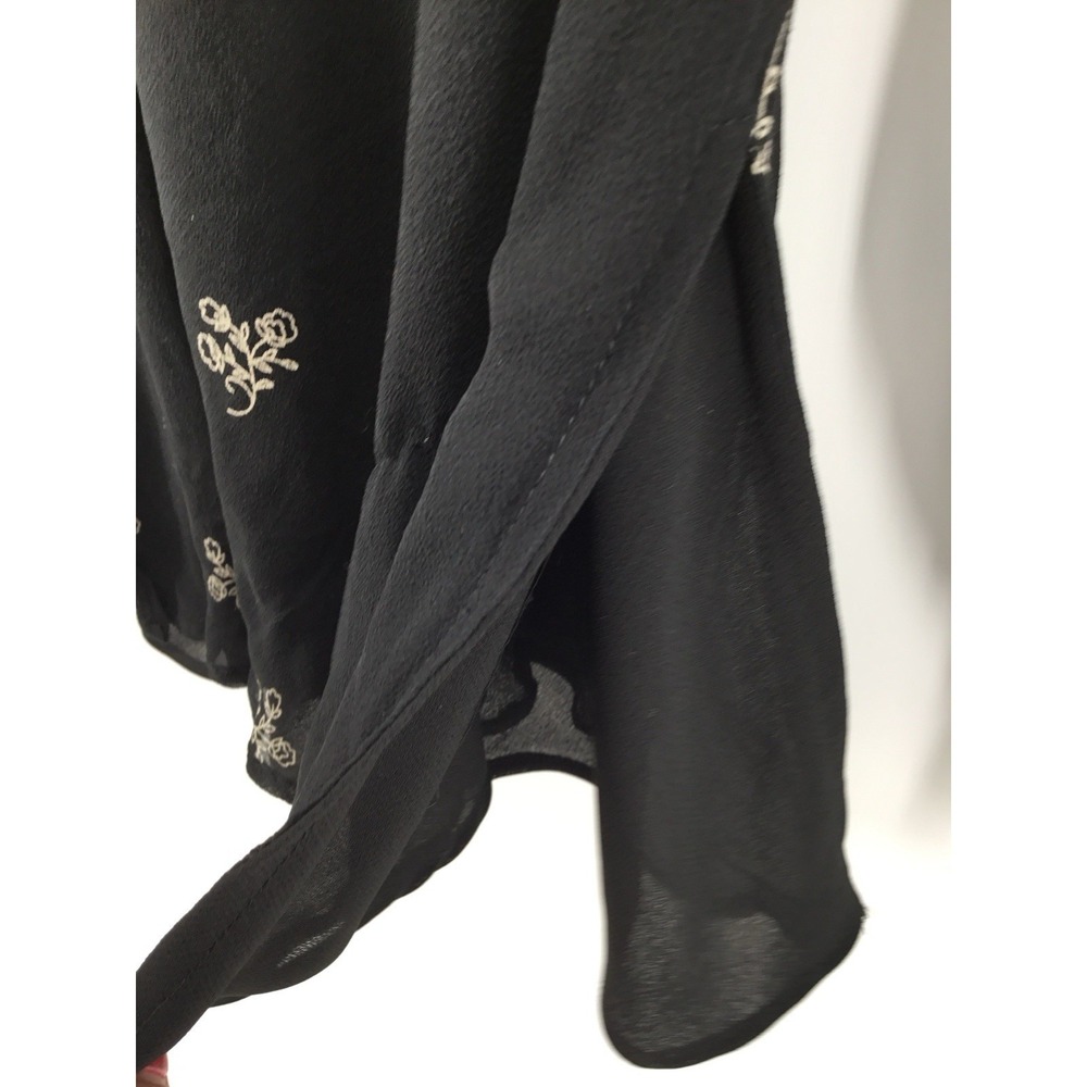 VTG New York City Design Co Silk Babydoll Top Black Boho XL Whimsigoth Y2K HH01 - Picture 9 of 16